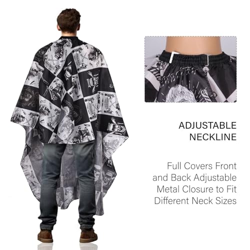 Waterproof Hair Cutting Cape Barber Cape Haircut Cape with Adjustable Snap Closure Hair Cape for Haircuts Salon Cape for Hairstylist Barber Accessories Barber Tools (64" x 56")