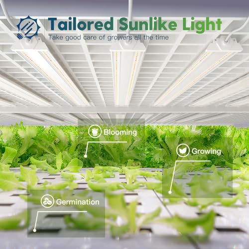 FREELICHT 1 Pack 4ft LED Grow Light, 60W (350W Equivalent), Red Blue (660nm+460nm) Full Spectrum Grow Lights for Indoor Plants, Hanging Plug in Grow Lamp for Hydroponic Greenhouse Plants Seedling Veg