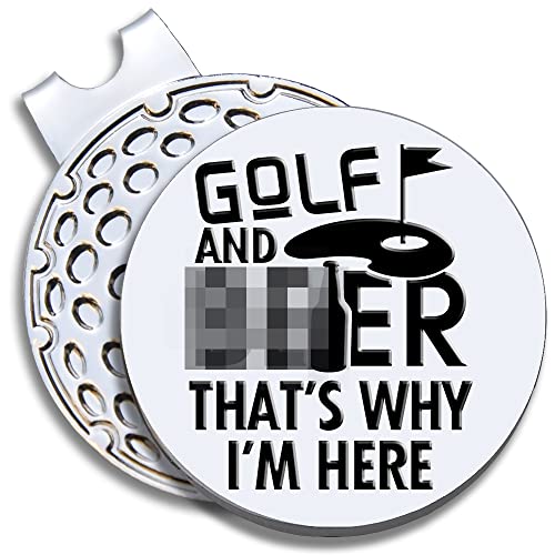 GEYGIE That's Why I'm Here Golf Ball Marker with Magnetic Hat Clip, Funny Golf Accessories Gifts for Men Dad, Golf Gifts for Men Dad, Gift for Men Golf Fan, Golf Novelty Gift