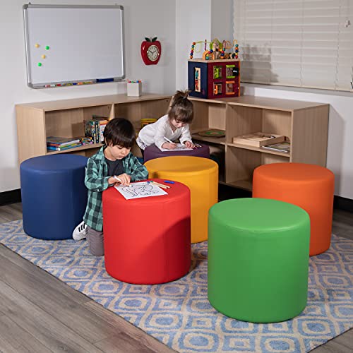 EMMA + OLIVER 18" H Soft Seating Flexible Circle for Classrooms and Common Spaces - Blue
