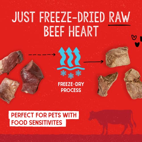 Stella & Chewy's Freeze-Dried Raw Single Ingredient Beef Heart Treats, 3 oz. Bag