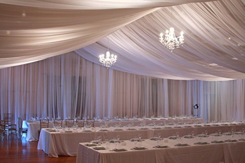 AK TRADING CO. 120" Wide (10ft Wide) X 10 Yards Roll - Sheer Voile Chiffon Fabric - Perfect for Draping Panels and Masking for Weddings, Parties & Events, Tent Draping