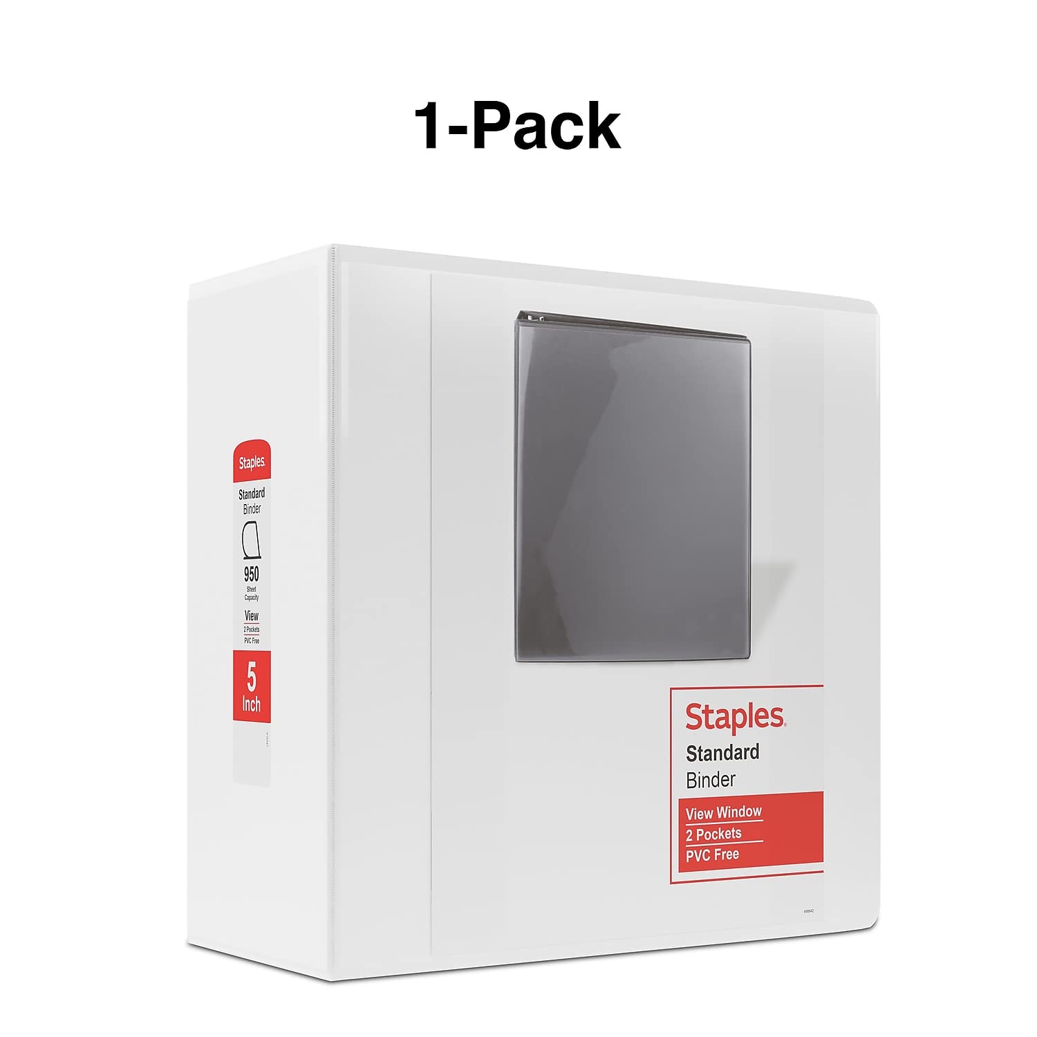 Staples 976179 Standard 5-Inch D 3-Ring View Binder White (26360-Cc)