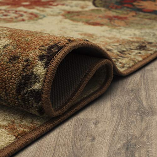 Mohawk Home Alexa Ornamental Floral Medallion 2' x 8' Area Rug - Perfect for Living Room, Dining Room, Office