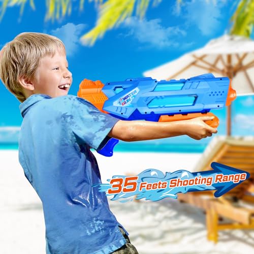 Super Water Guns for Kids Adults - 2 Pack Super Water Blaster Soaker Squirt Guns 1200cc with Excellent Range - Ideas Gift Toys for Summer Outdoor Swimming Pool Beach Sand Water Fighting Play