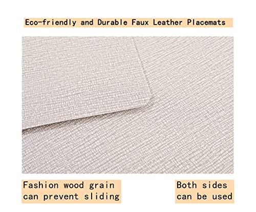 Placemats Indoor Set of 6 Wipeable Faux Leather Plaid Placemats Waterproof Reversible Buffalo Check Place Mats Table Mats Patio Placemats Heat Resistant Anti Oil Washable Decorate for Dining Table