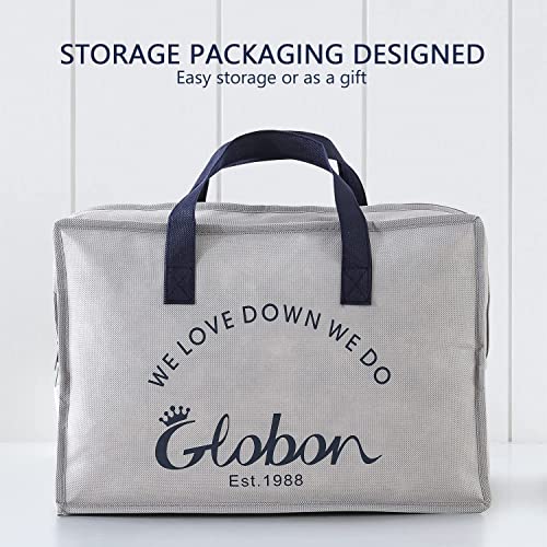Globon Summer Down Blanket Queen Size, Extra Lightweight Comforter/Duvet Insert for Hot Sleepers, Noiseless & Extra Soft,10 Ounce Fill Weight, Grey