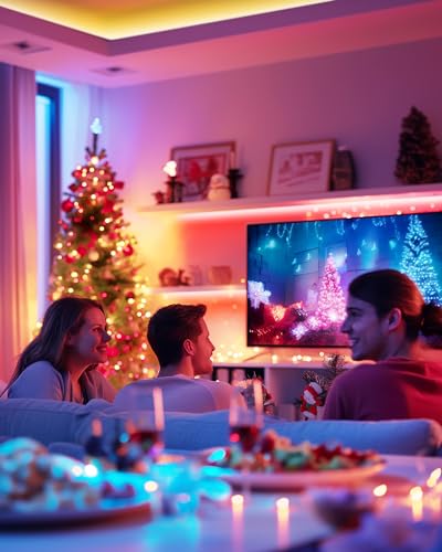 Hitlights LED Strip Lights 3 Pcs 1.64FT RGB Small LED Light Strips Kit Dimmable RGB 5050 Color Changing Tape Lights TV Backlight Display Case Lights Shelves Lighting with RF Remote & UL-Listed Adapter