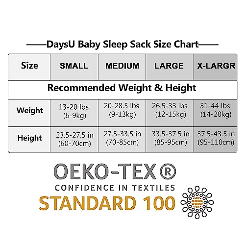 DaysU Baby Sleep Sack 6-12 Months 100% Cotton, Baby Girl Wearable Blanket One-Way Zipper TOG 0.5, Breathable Lightweight Baby Sleeping Bag 2 Pack, Sheep, Medium