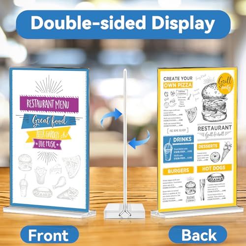 EHWINE 3 Pack 8.5 x 11 Acrylic Sign Holder, Clear Signs Display Holder Double-Sided Stand up Table Top Sign Holders Flyer Stand Frames Suitable for Office Business Store Hotels Party