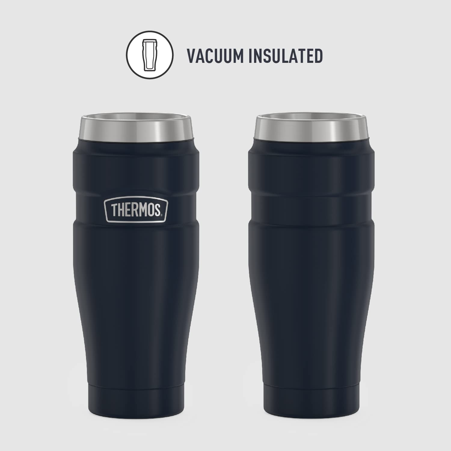 THERMOS Stainless King Vacuum-Insulated Travel Tumbler, 16 Ounce, Midnight Blue