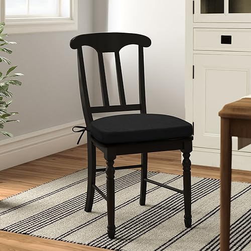 Shinnwa Chair Cushion with Ties for Dining Chairs [17 x 16.5 Inches] Non Slip Kitchen Dining Chair Pad and Seat Cushion with Machine Washable Cover Set of 4 - Teal