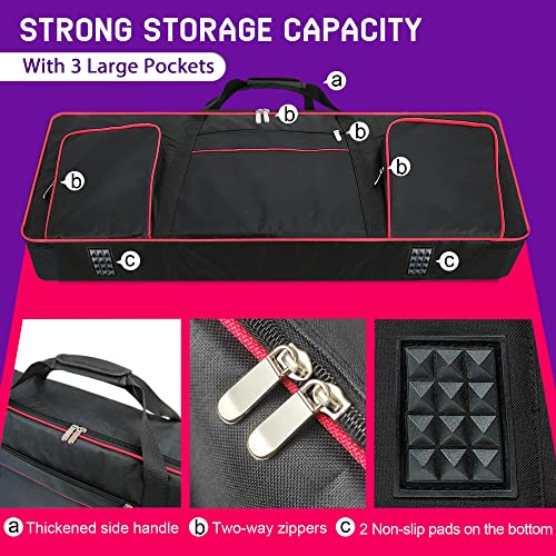 Ruibo 61 Key Keyboard Gig Bag Case,Portable Durable Keyboard Piano Waterproof 600D Oxford Cloth with 10mm Cotton Padded Case Gig Bag 40"x16"x6" / Black+Red