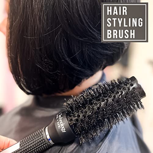 Herbishh Ceramic Thermal Round Brush for Blow Drying, Professional Heat Resistant & Anti Static Round Ionic Hair Brush Design, Nylon Teeth & Bristles (32), White, 1 Count