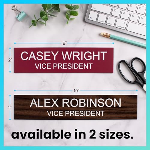 ExcelMark 2" x 8" Custom Engraved Name Plate with Square Corners