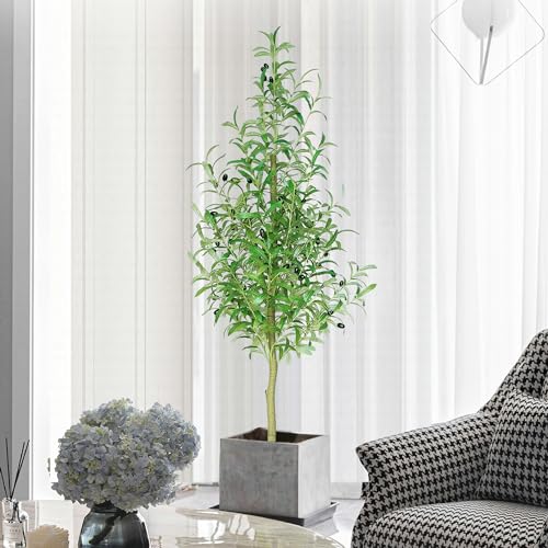 Zsenent Faux Olive Tree Fake Olive Tree Olive Trees Artificial Indoor 7 Feet (84 inches) Realistic Potted Silk Indoor Large Fruit for Home Offices, Living Rooms, Bedrooms, Stairs and Foyer Decor
