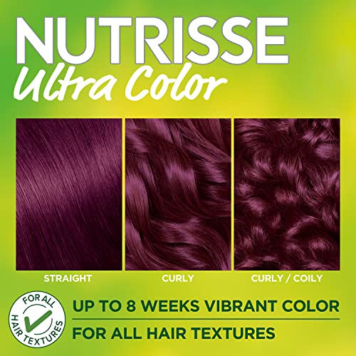 Garnier Hair Color Nutrisse Ultra Color Nourishing Creme, V2 Dark Intense Violet (Spiced Plum) Purple Permanent Hair Dye, 2 Count (Packaging May Vary)