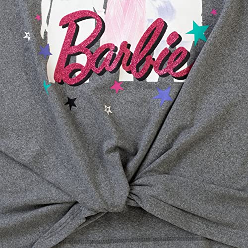 Barbie Toddler Girls Knotted Long Sleeve Graphic T-Shirt & Leggings Grey/Black 2T