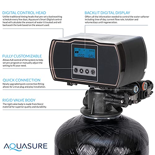 Aquasure Whole House Water Filtration Bundle w/Water Softener, 75 GPD RO System & Dual Purpose Sediment/GAC Pre-Filter (32,000 Grains)