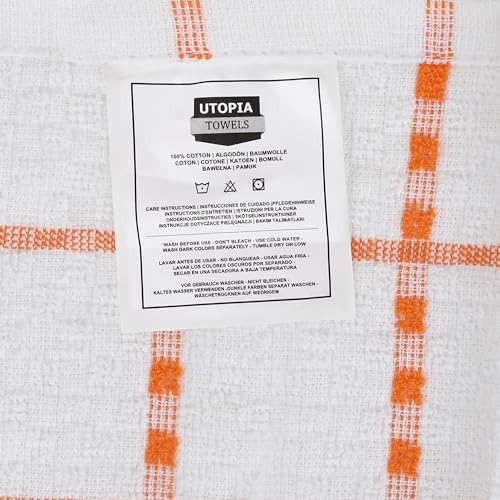 Utopia Towels Kitchen Towels [6 Pack], 15 x 25 Inches, 100% Ring Spun Cotton Super Soft and Absorbent Dish Towels, Tea Towels and Bar Towels (Orange)