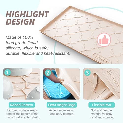 SIKADEER Under Sink Mat for Bathroom Waterproof, 28" x 19" Silicone Under Sink Liner Bathroom Cabinet Shelf Protector Kitchen organizer, Fit 30inch Standard Cabinet Mat Under Sink Organizer Drip Tray