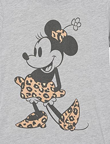 Disney Girl's Leopard Mouse T-Shirt, Athletic Heather, Small