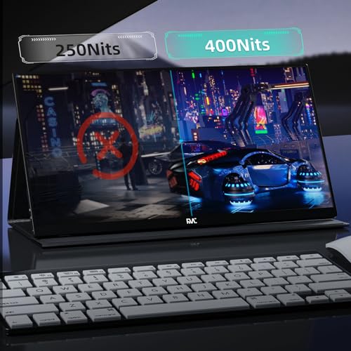 FMC Portable Monitor, 15.6" FHD 1080P Travel Monitor for Laptop, Ultra-Slim HDR IPS Computer Gaming Display, USB-C HDMI Screen Extender with Smart Cover for Laptop PC Phone Mac Xbox PS4/5 Switch