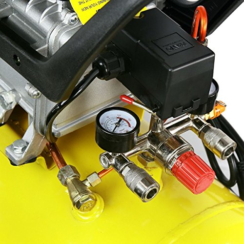 Stark USA 3.5HP 10 Gallons Air Compressor Tank Ultra Quiet Horizontal Tank Adjustable Pressure Ideal for DIY, Home & Garage Applications, 8.37 CFM
