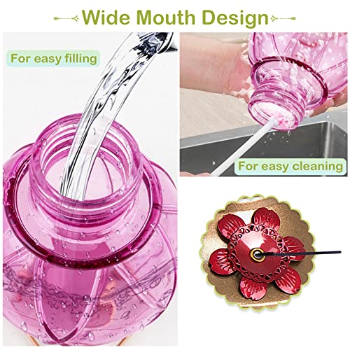 BOLITE Hummingbird Feeder, Glass Hummingbird Feeders for Outdoors Hanging, Hand Blown Glass, Five Feeding Ports with Perch, 20 Ounces, Leak Proof, Red