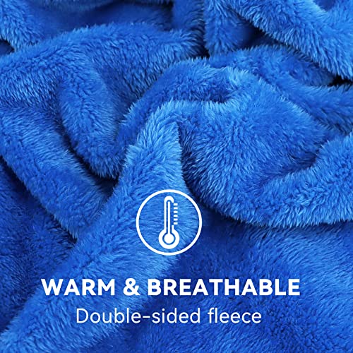 obinsm Warm Blanket Blue Soft Fleece Blankets Throw Blankets for Bed