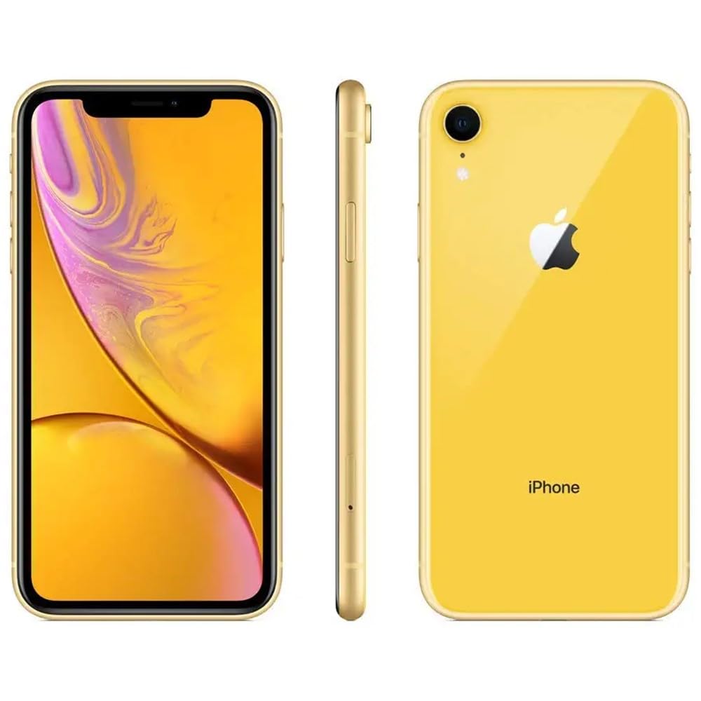 Apple iPhone XR, US Version, 128GB, Yellow - Unlocked (Renewed)