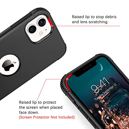 BENTOBEN for iPhone 12 Case, Phone Case for iPhone 12 Pro, Heavy Duty 2 in 1 Full Body Rugged Shockproof Protection Hybrid Hard PC Bumper Drop Protective Girls Women Boy Cover,Light Green