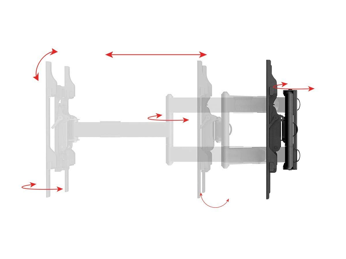 Monoprice 360 Full-Motion Articulating TV Wall Mount - Portrait and Landscape, for TVs 40in to 75in, Weight Capacity 110 Lbs, Extension 3.3in to 31.5in, VESA Patterns Up to 400x400 - EZ Series