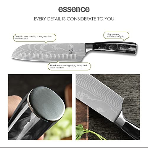 FULLHI Knife Set, 14pcs Japanese Knife Set, Premium German Stainless Steel Kitchen Knife Set