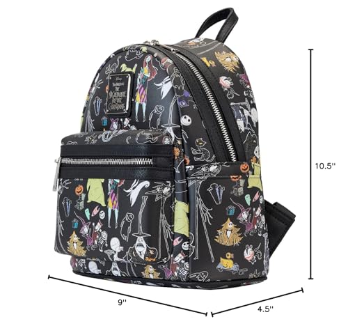Loungefly Disney Nightmare Before Christmas All Over Print Womens Double Strap Shoulder Bag Purse