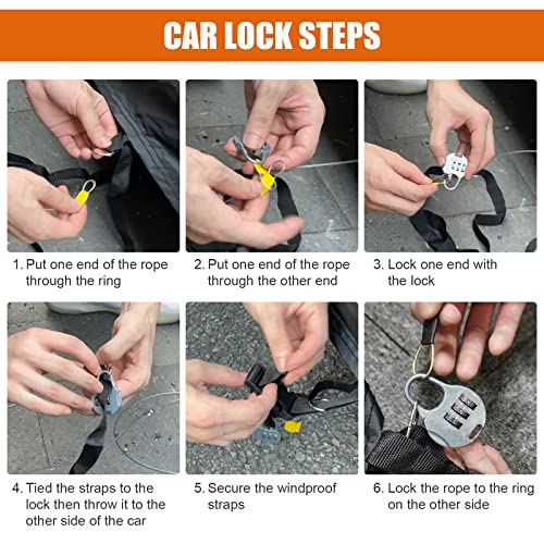 Waterproof Car Covers Replace for 1999-2025 Ford Focus Sedan, 6 Layers All Weather Custom-fit Car Cover with Zipper Door & Windproof Bands for Snow Rain Dust Hail Protection (Sedan)