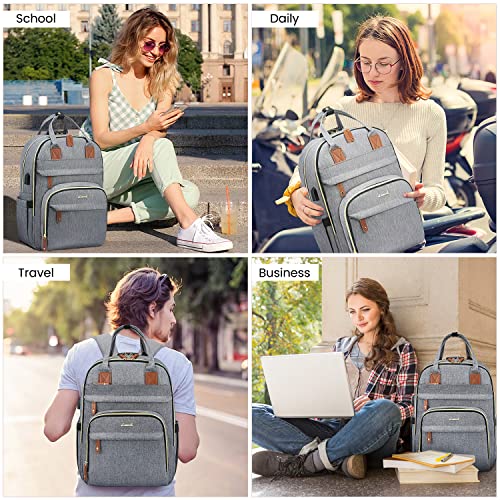 LOVEVOOK Laptop Backpack Purse for Women, Unisex Large Capacity 17 Inch Travel Anti-theft Bag, Work Business Computer Bags backpack, Casual Hiking Daypack with Lock, Navy