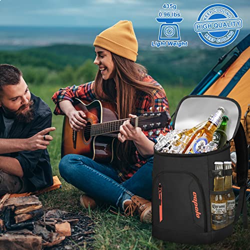 Capolo Cooler Backpack 30 Cans, Insulated Backpack Cooler Leak Proof Large Capacity Thermal Bag Drink Beverage Beer Bag Soft Cooler Lunch Camping Travel Picnic Hiking for Men Women Black