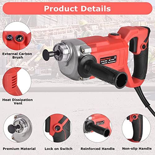 Seeutek Concrete Vibrator Handheld 1600W Power Concrete Vibrators with 6.6ft Shaft Rod, 15000VPM Electric Concrete Vibrabrater Portable Pencil Cement Vibrarator for Industrial Concrete Construction
