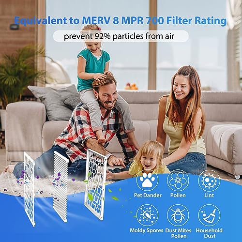 UBeesize 12x12x1 Air Filter(5-Pack),Upgrade AC/HVAC/Furnace Filter,MERV 8,MPR 700,Easy to Close/Open,1xReusable ABS Frame+5xReplaceable Filter(Actual Size: 11.54x11.54x0.87 Inch)