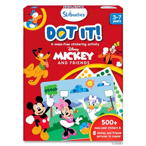 Skillmatics Art Activity - Dot It Disney Mickey and Friends, Mess-Free Sticker Art for Kids, Craft Kits, DIY Activity, Scrapbooking, Gifts for Boys & Girls Ages 3, 4, 5, 6, 7