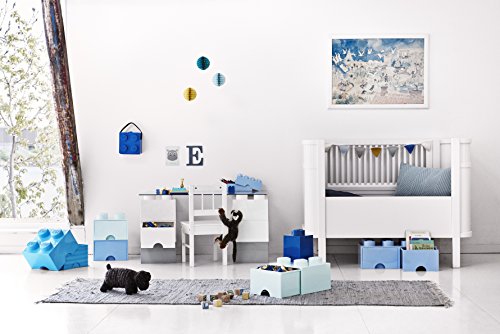 LEGO Brick Drawer, 4 Knobs, 1 Drawer, Stackable Storage Box, Aqua Mint Green