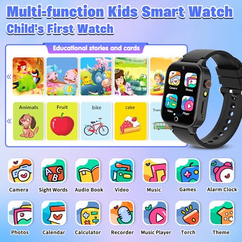 Kids Game Watch for Boys with 26 Puzzle Games HD Touchscreen Camera Music Player Flashlight Pedometer, Kids Toys Birthday Gifts for Boys Age 6-12 Boys Watches Ages 7-10 with 2 Screen Protector