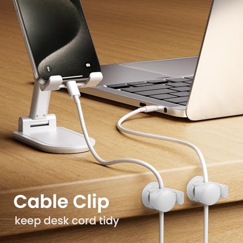 LOTUNY Cable Clips 8 Pack Cord Holder for Nightstand [Cable Smooth Adjustable], Charging Cable Holders for Cords, Adhesive Wire Holder Organize Phone USB Charger Cable for Wall,Car,Desk,Nightstand