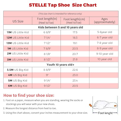 Stelle Tap Shoes for Girls Boys Lace Up PU Leather Dance Shoes for Little Kid/Big Kid(Tan,11ML)