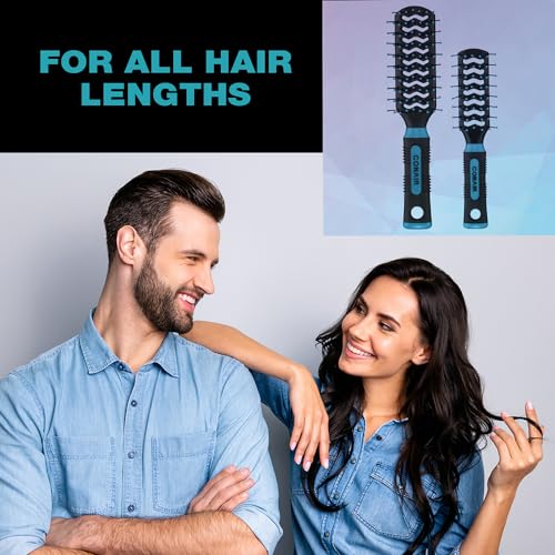 Conair Salon Results Vent Hairbrush Set - Detangling Hairbrush - Travel Hair brush + Full-size Hairbrush