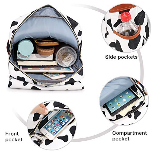 Xinveen Vintage Laptop Backpack, Cute Cow Spot College School Backpack Travel Daypack Casual Business Rucksack