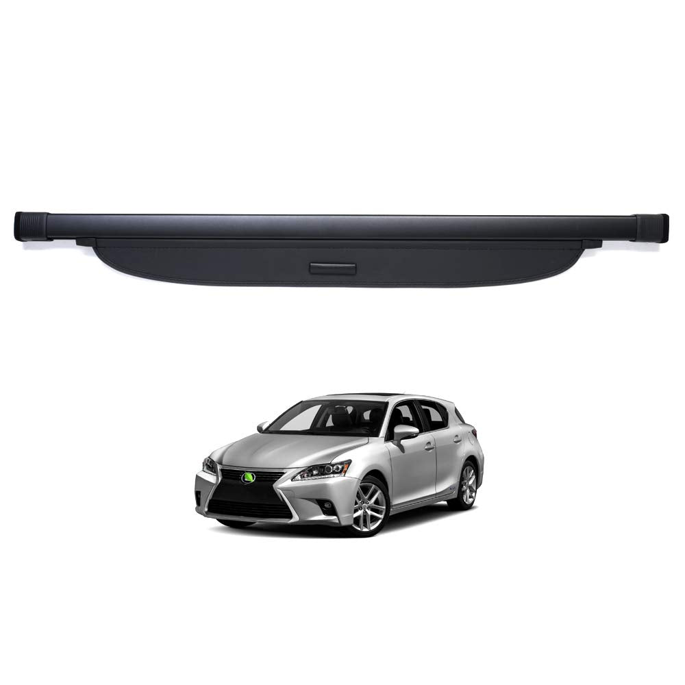 Powerty Cargo Cover for 2011-2016 2017 Lexus CT200h Accessories Trunk Cover Retractable Trunk Shielding Shade Cargo Luggage Cover Black