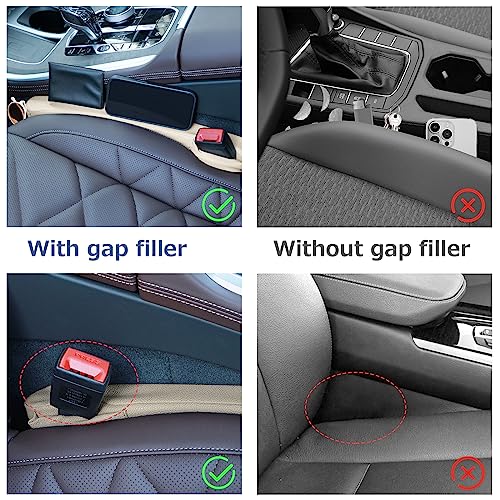 Grathia 2 Pack Leather Seat Gap Filler Universal for Car SUV Truck Fit Organizer Fill The Gap Between Seat and Console Stop Things from Dropping fit to Seat Gaps from 1.1" to 1.5" Width