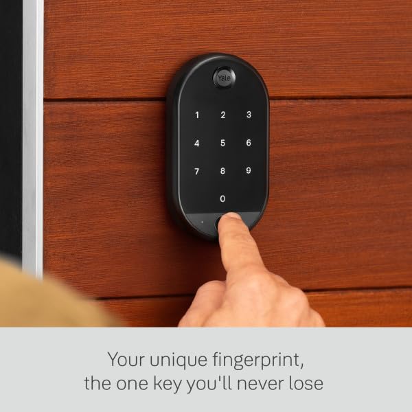 Yale Approach™ Lock with Wi-Fi + Keypad Touch - Keyless Entry Touchscreen deadbolt, Smart Bluetooth keypad - Black Suede